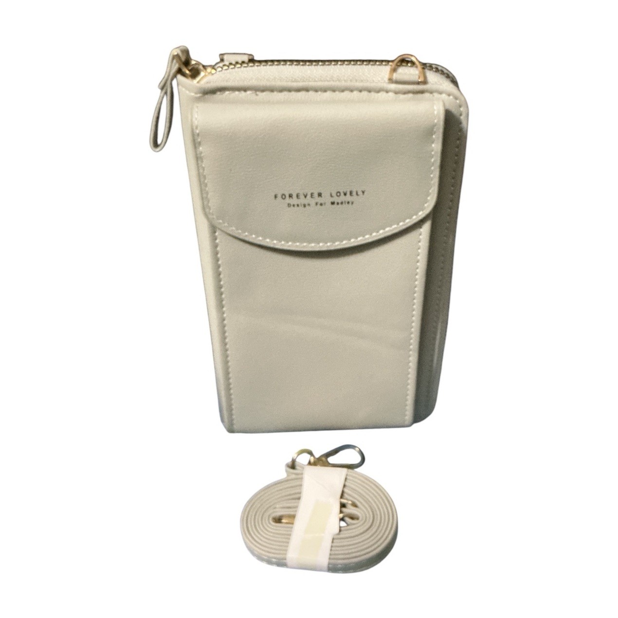 Forever Lovely Madley Crossbody Purse Wallet – Gray – Cell Phone Holder –Compact