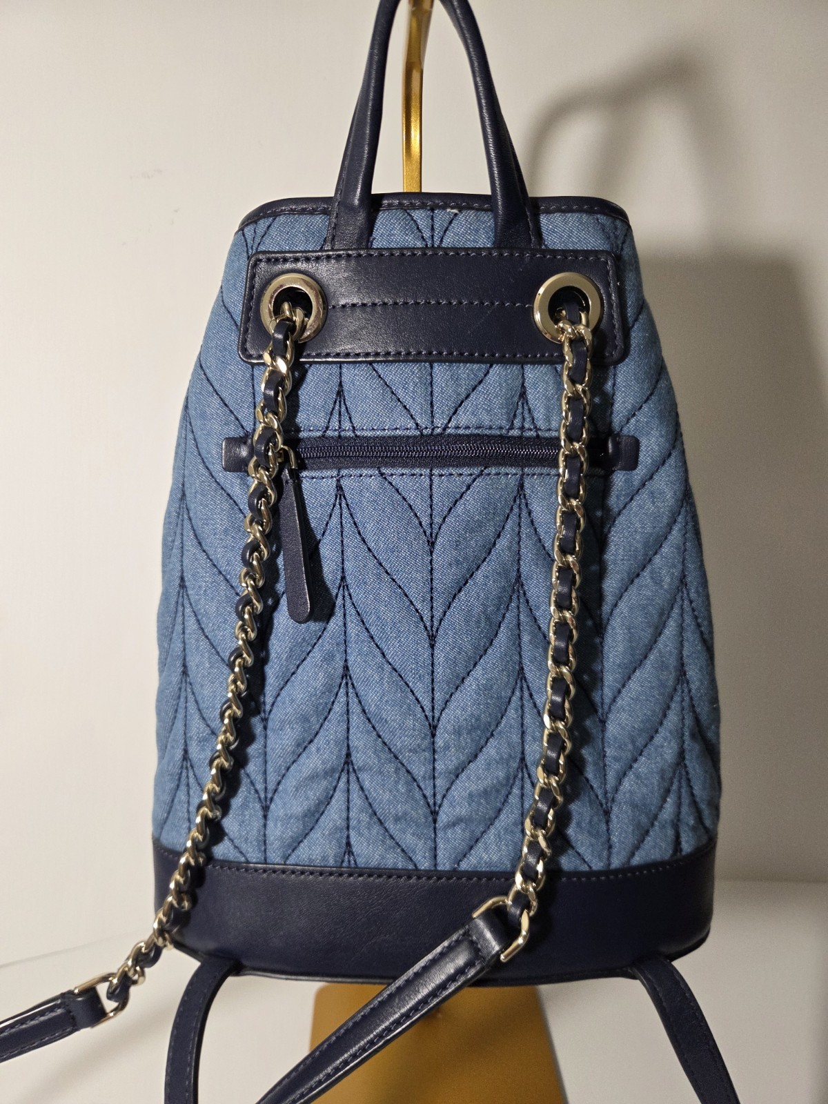 Kate Spade New York Quilted Bucket Backpack Medium Blue/Navy