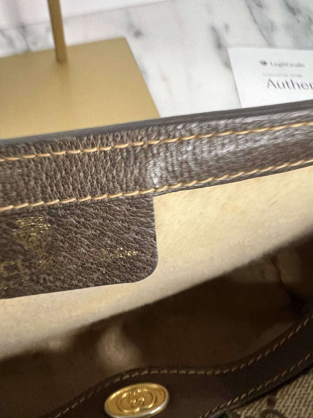 Gucci Clutch Handbag Ophidia GG Supreme Web Sherry Brown Med Vintage Authentic