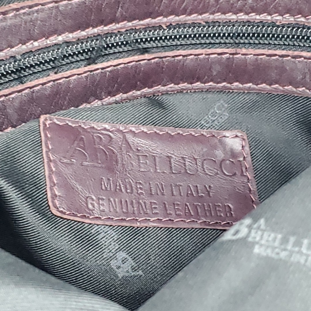 A. Bellucci Purse Burgundy Pebbled Leather Shoulder Bag Made in Italy