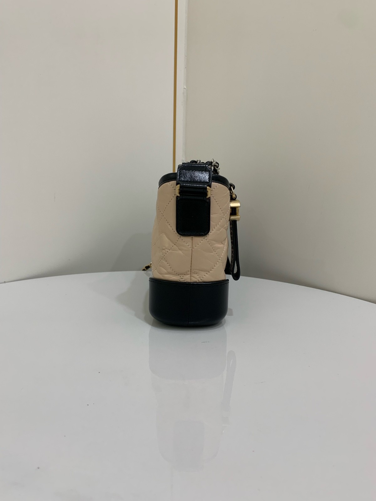 Chanel Gabrielle Small Hobo Bag Milk Tea Beige Leather Shoulder Bag