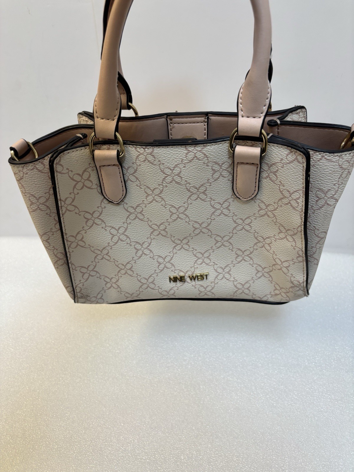 Nine West Satchel Bag Beige Light Pink Zip
