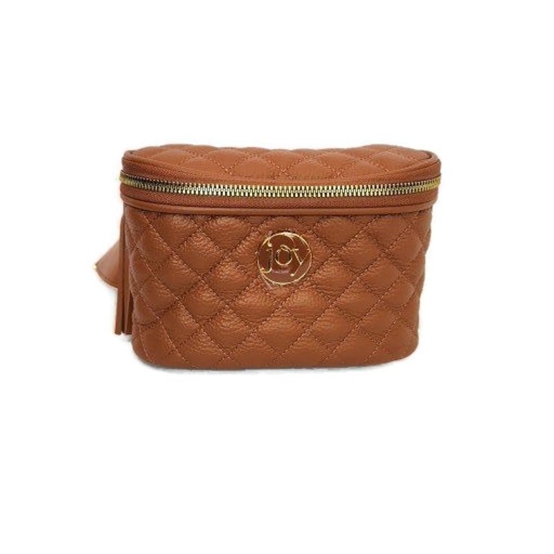 Joy Mangano Women’s Brown Quilted Leather Fany Pack