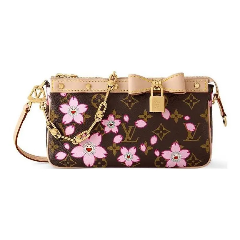 LOUIS VUITTON xTakashi Murakami Cherry Blossom Handbag Women’s 8.6×1.5×5 in