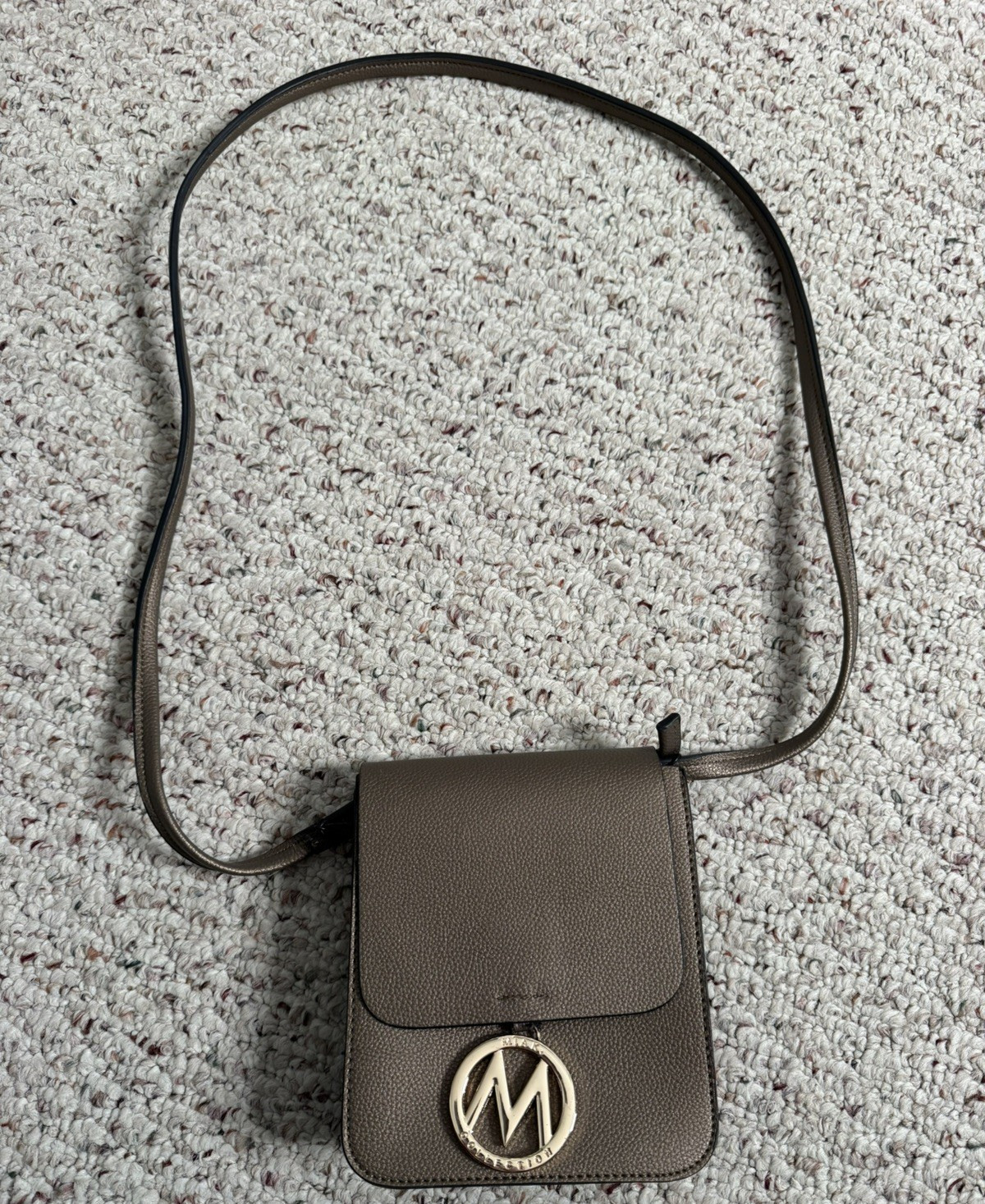 MKF Collection Skylar Vegan Leather Crossbody Bag – Small Shoulder Purse BRONZE