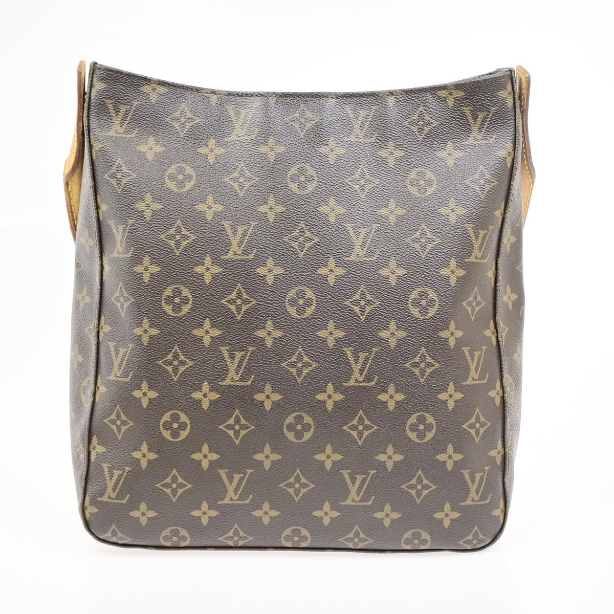 LOUIS VUITTON Logo Looping GM Shoulder Bag Monogram Leather Brown M51145 71PA150