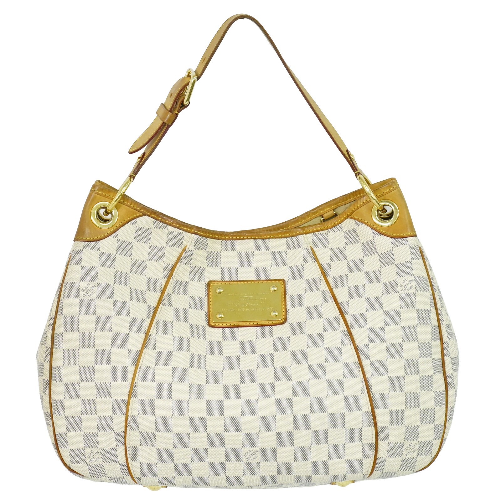 Louis Vuitton Galliera PM N55215 Damier Azur Canvas Shoulder Bag White Gray