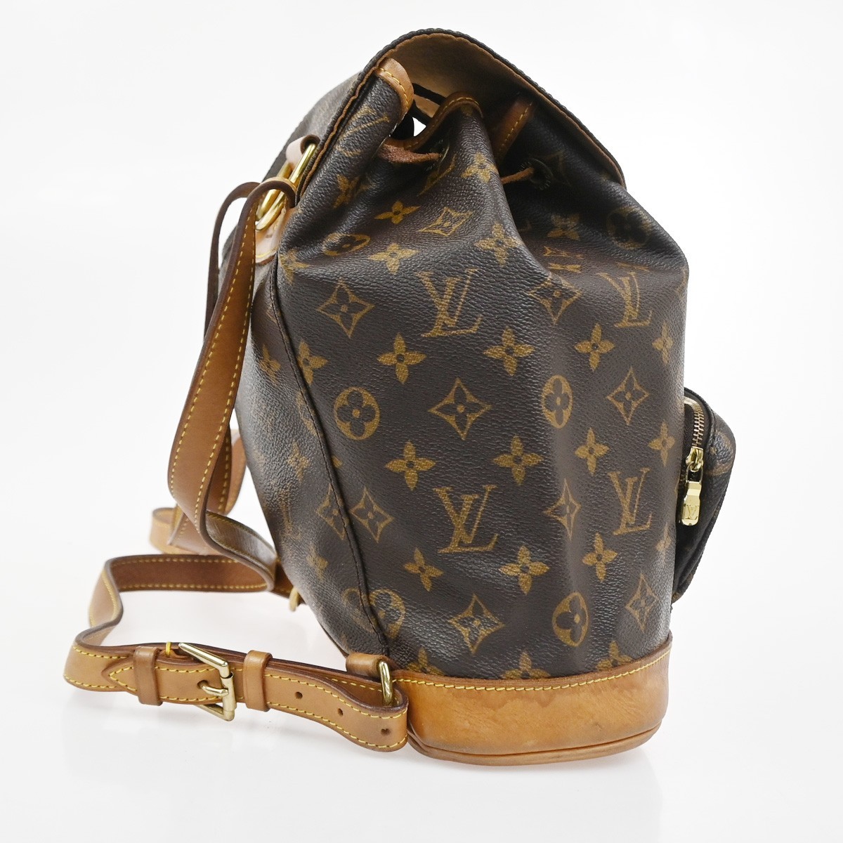 LOUIS VUITTON Montsouris MM Backpack Bag Monogram Leather Brown M51136 13CA842
