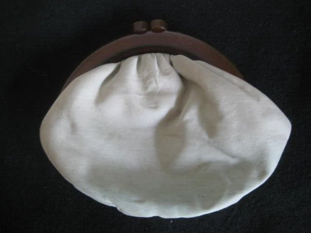 Budd Leather Creation Leather Lucite Purse Light Green 6.5 x 5 in.