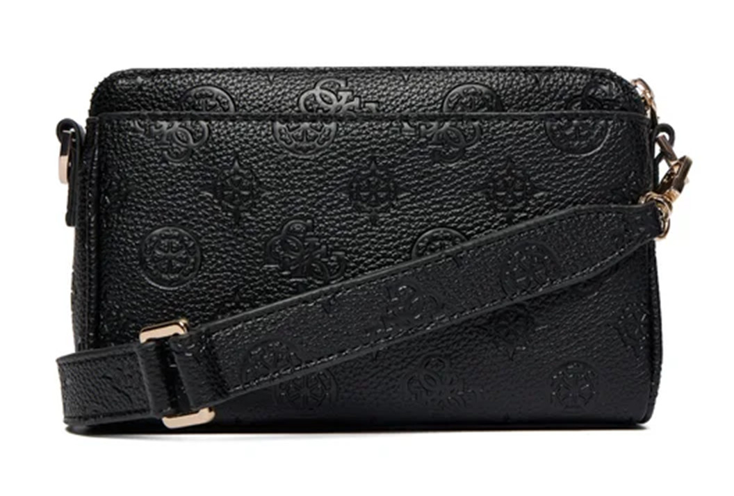 GUESS HWPD98 88720 CRESIDIA II MINI XBODY TOP ZIP BAG WOMEN LOGO BLACK