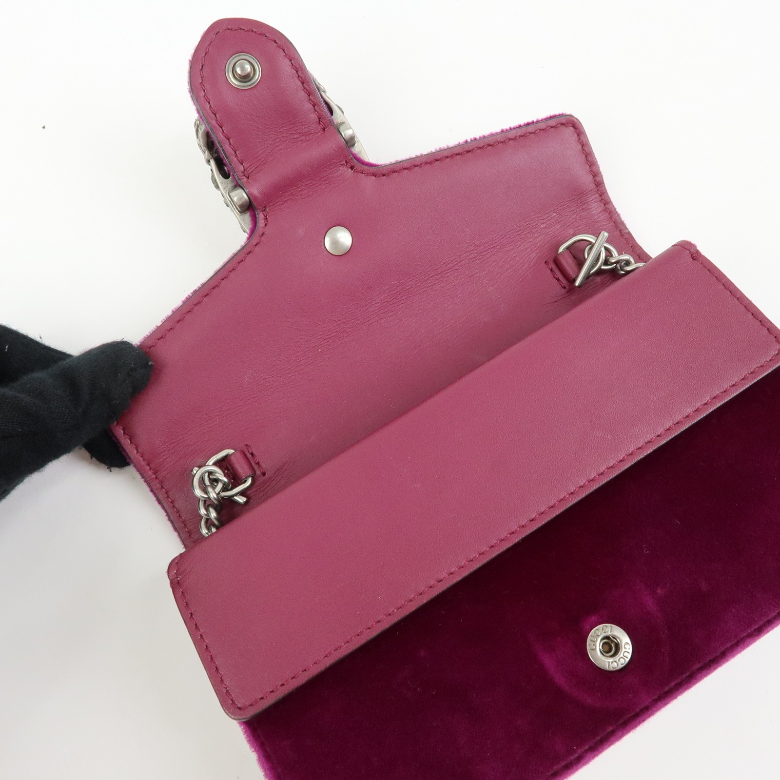 GUCCI Dionysus Super Mini Bag Velvet Chain Shoulder Bag 476432 Auth Used F/S