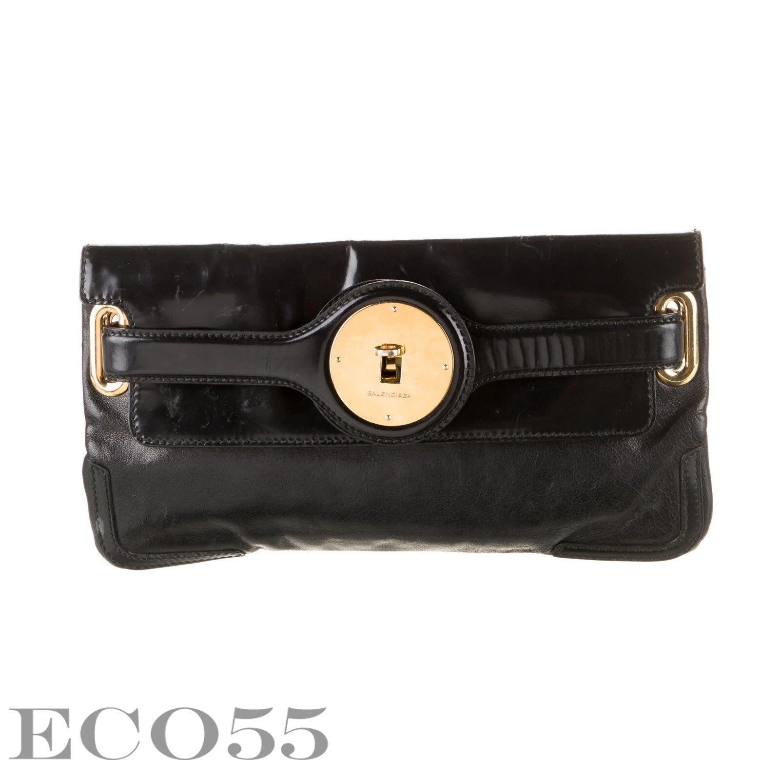 Balenciaga Leather Lune Clutch