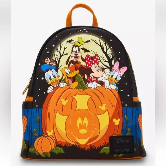 Loungefly Disney Mickey Mouse & Friends Halloween Glow-In-The-Dark Pumpkin Mini