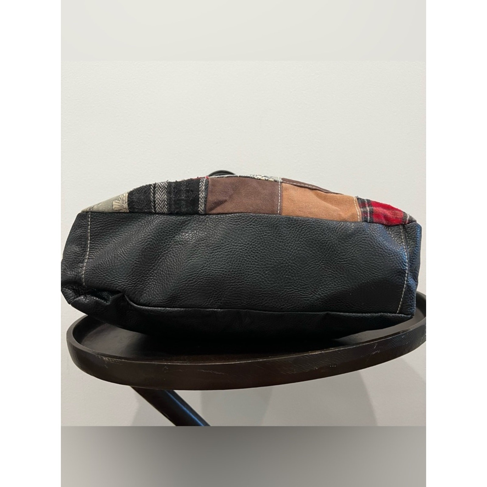 Patchwork Faux Leather Bag in Black and Red by WALL FLOWER WALLFLOWER