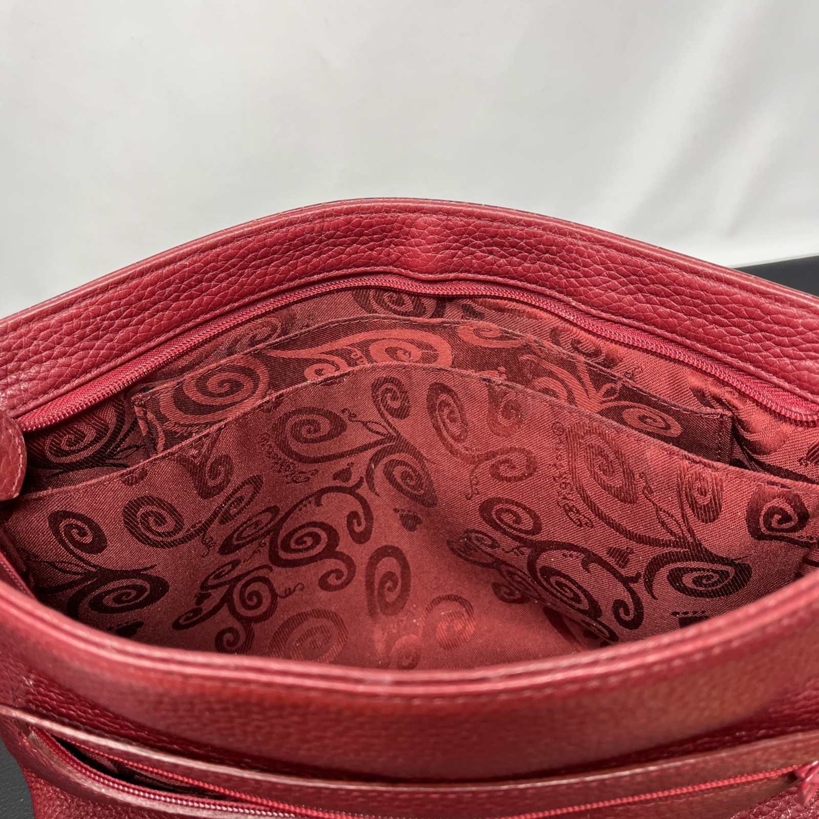 VTG Brighton Shoulder Bag Red Leather Heart Bag Charm 10.5x8x3