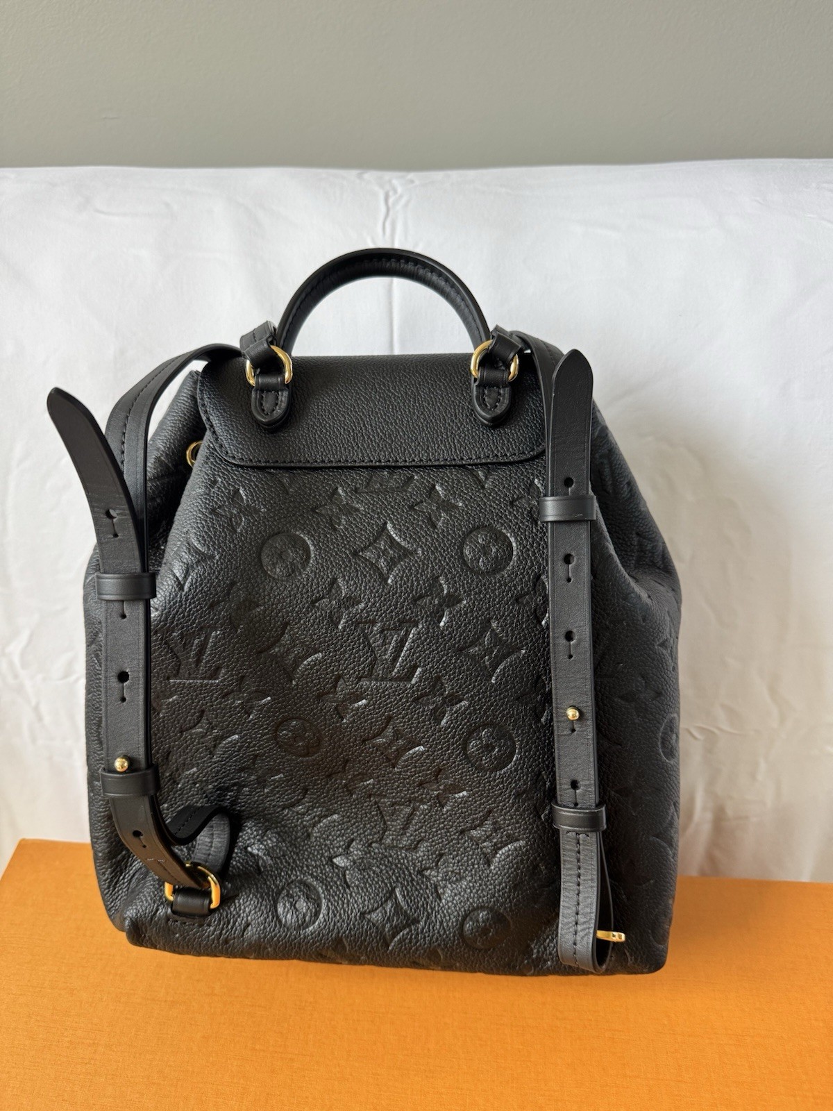 Louis Vuitton Black Montsouris Leather Backpack