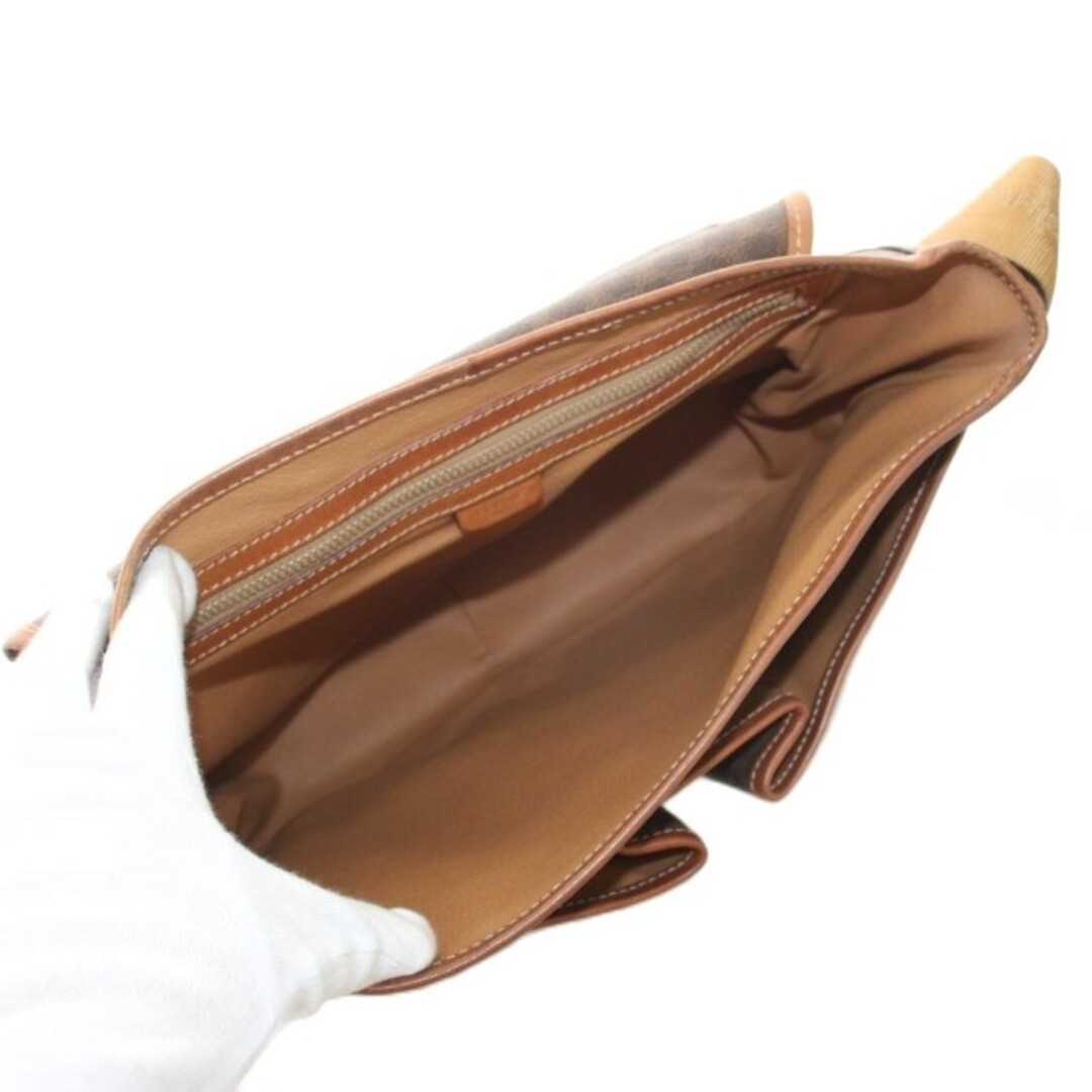 Celine Messenger Bag Shoulder Macadam Pattern PVC Leather Brown M09 YT26 Used 3d
