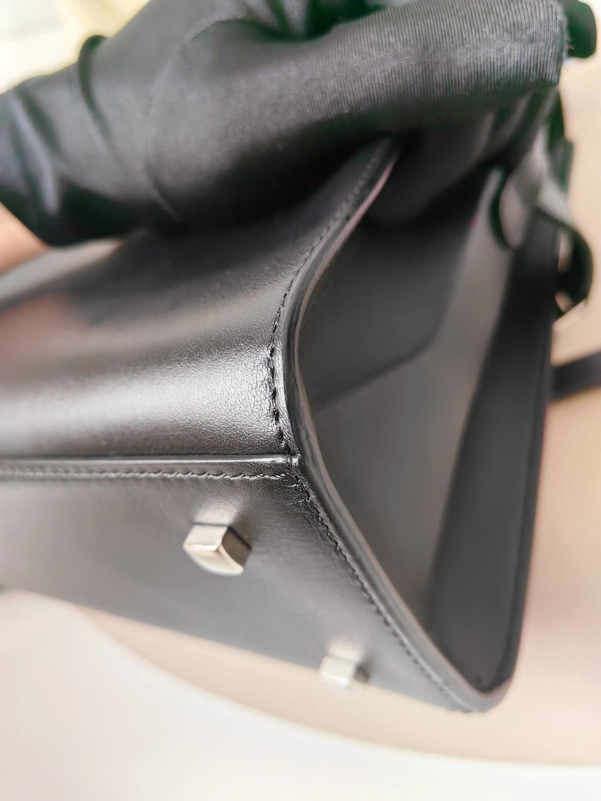 Authentic Delvaux Calfskin Top Handle Bag Black Silver-Tone eBay AG