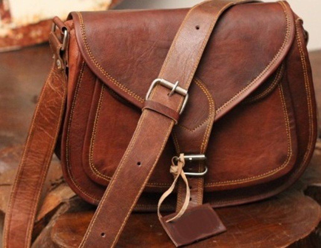 Women Purse Vintage Genuine Brown Leather Cross Body Shoulder Handmade Bag JMB