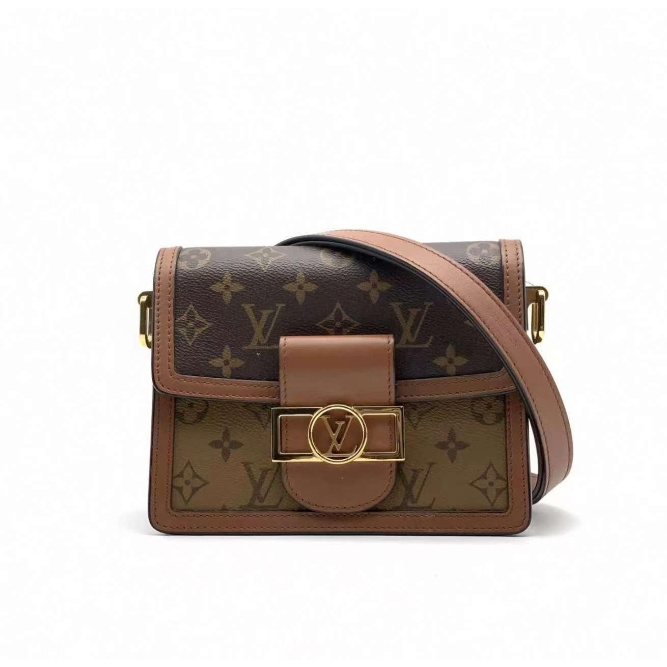 Louis Vuitton Dauphine Mini Reverse Monogram Canvas Shoulder Bag