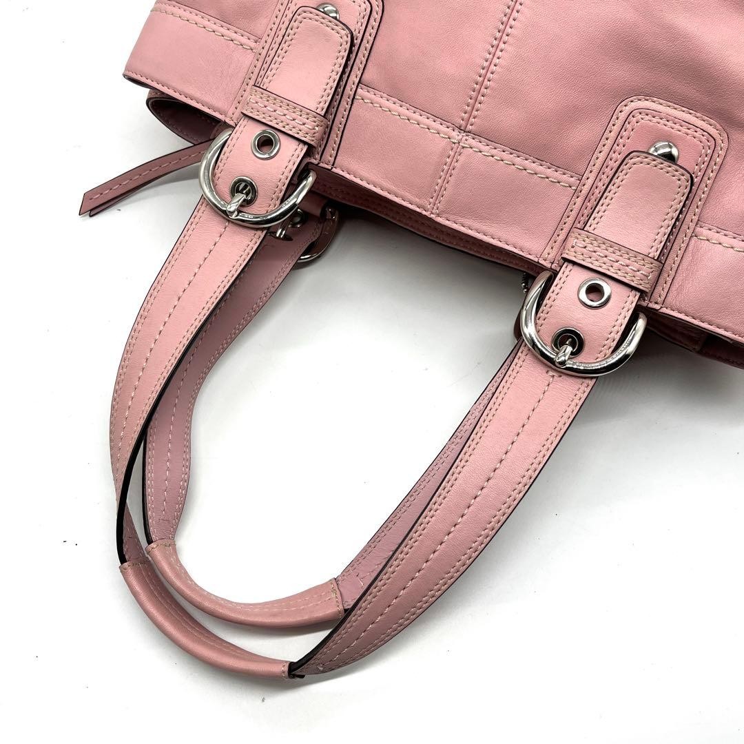 COACH Soho Pink Leather Tote Bag 34cm x 21cm x 12cm, Light Pink, DurableeBay T