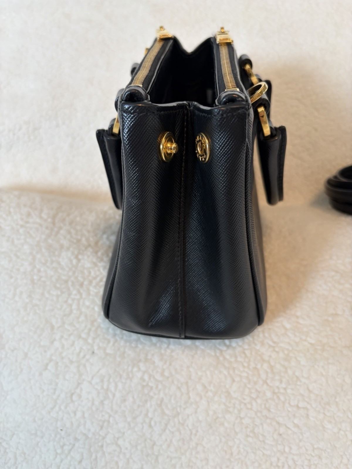 PRADA Galleria Micro Saffiano Leather Black Bag