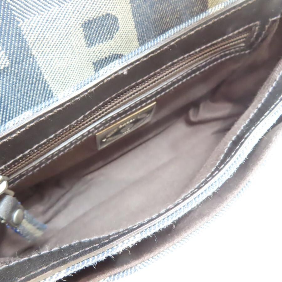 M12-k022 BALLY B Logo Charm Canvas/Leather One Shoulder Bag Navy/Gray