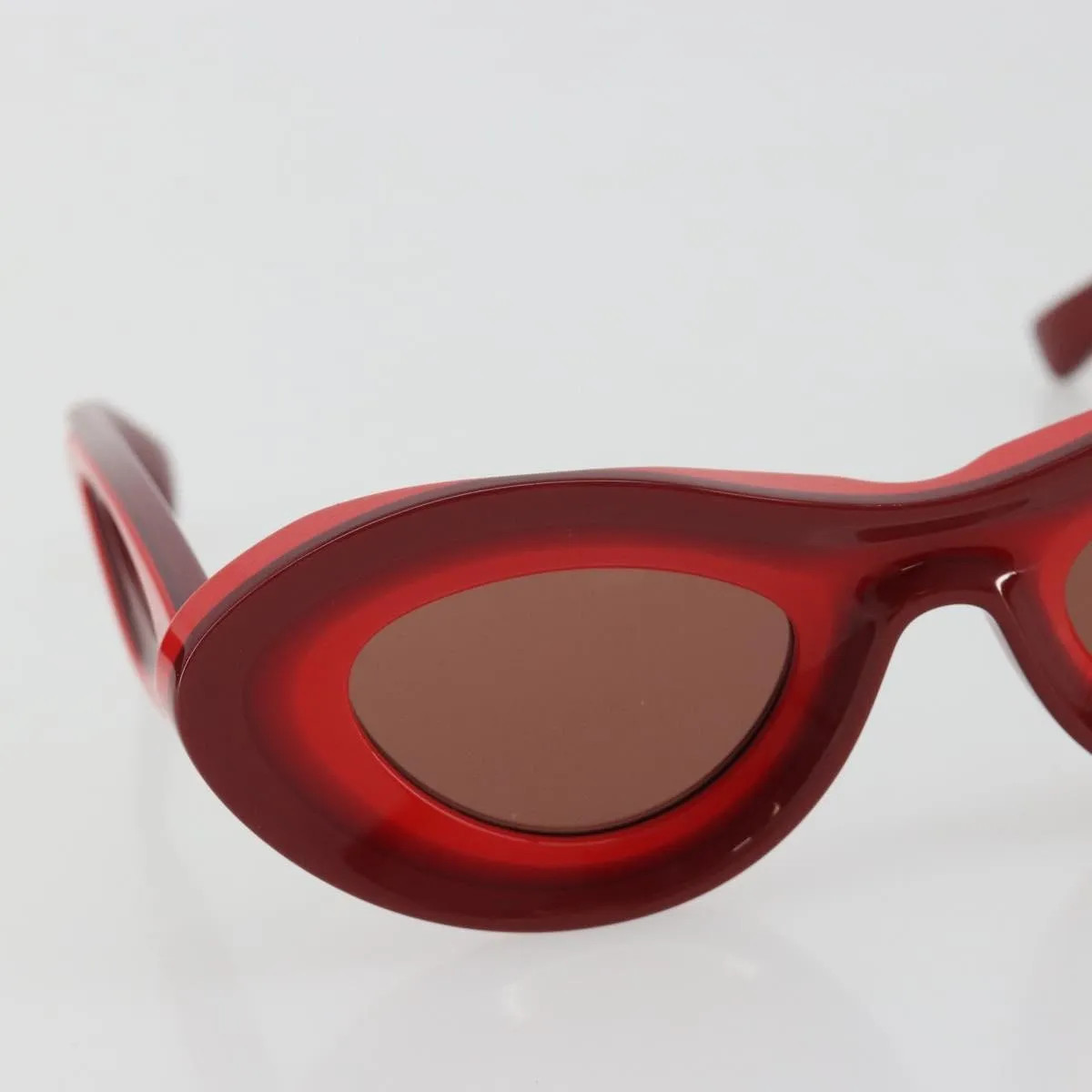 Bottega Veneta Ovale Acetate Red Plastic Sunglasse Accessory