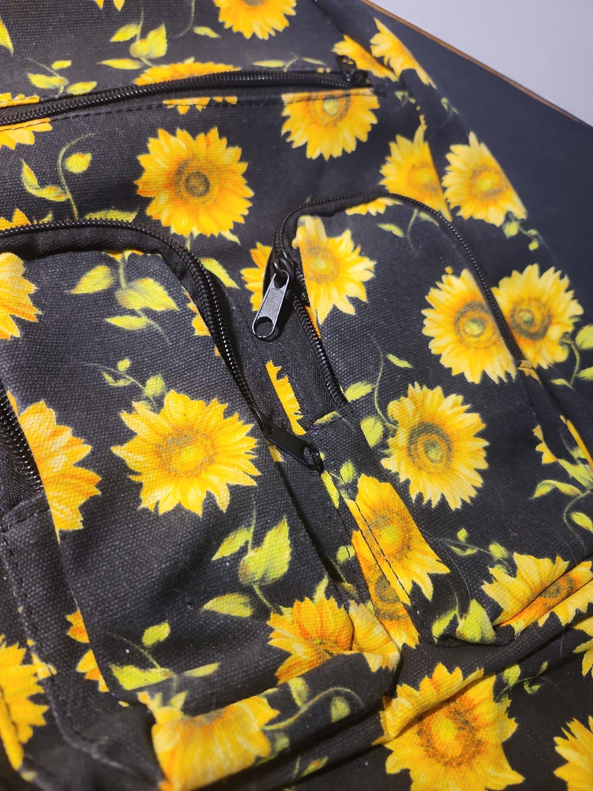 Sling Backpack Bag Purse Sunflowers Large Many Pockets Body Size