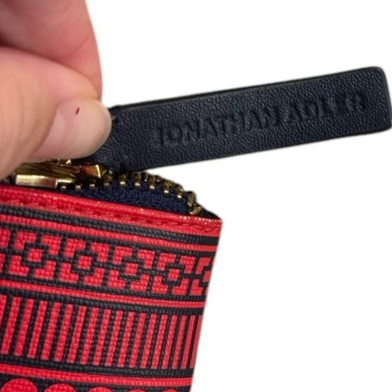 Jonathan Adler Equestrian Horse Southwestern Black Red Large Clutch Purse Bag