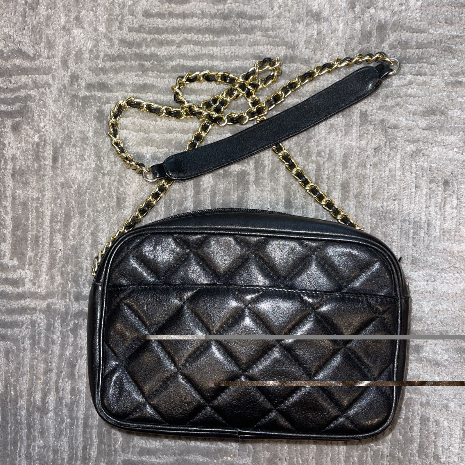 Giani Bernini black quilted leather crossbody Bag Made in China