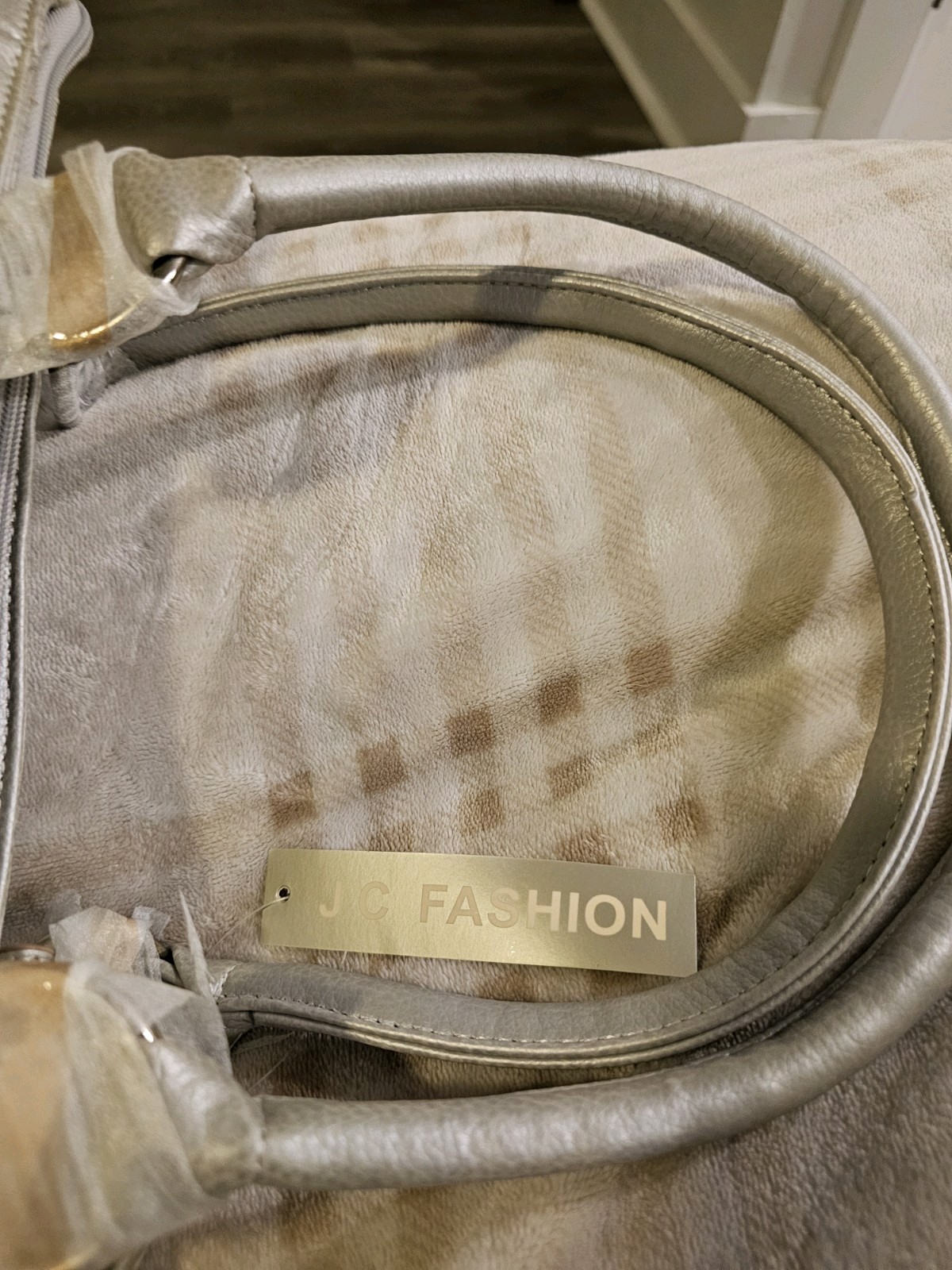 Womens Large Gray Shoulder Bag with Silver Hardware. New With Tags