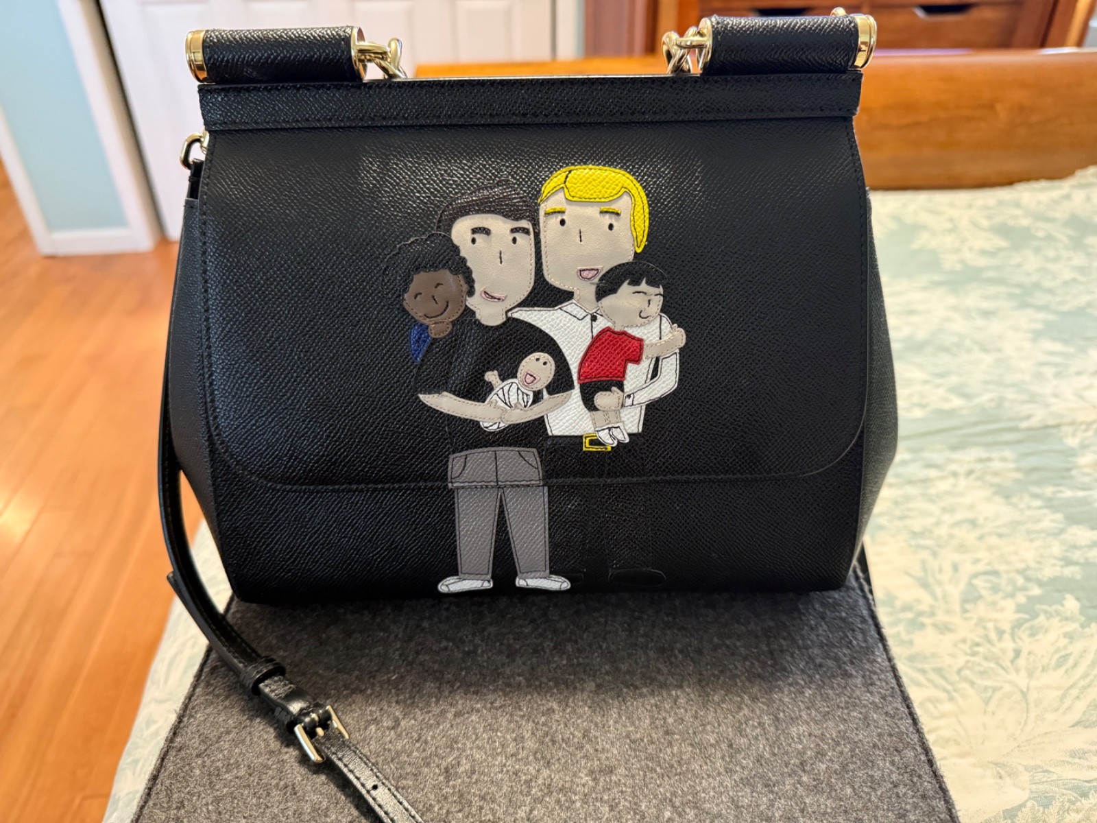 Dolce & Gabbana Family Patch Sicily Bag Black