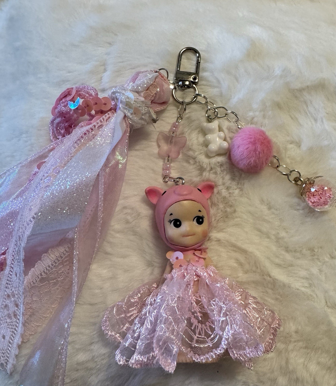 New Custom Made Faux Sonny Angel Pink Pig Bag Charm – Cute Doll Accessory