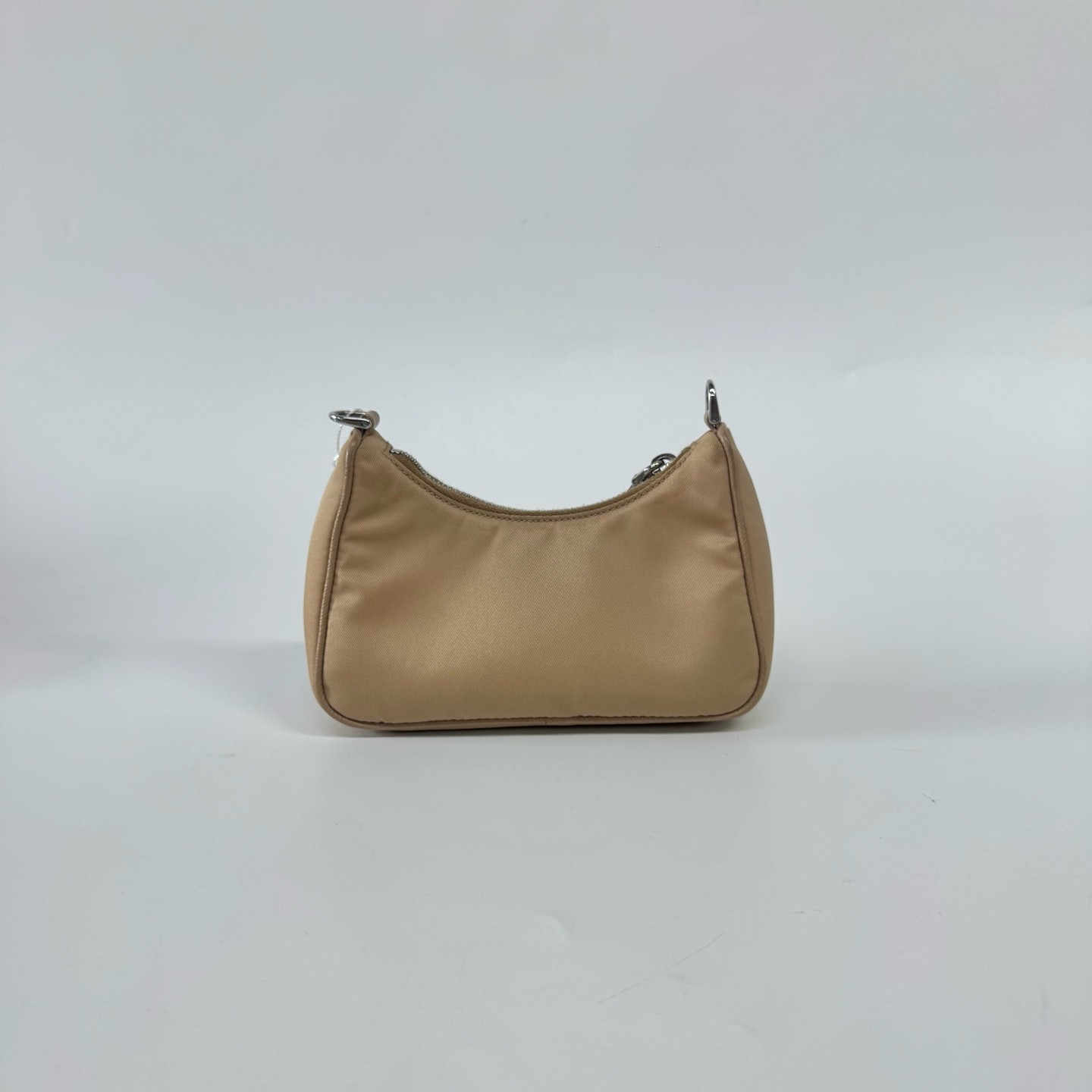 PRADA Re-Edition 2005 Mini Hobo Soft Beige Nude Re-Nylon Fabric Bag Pre-loved