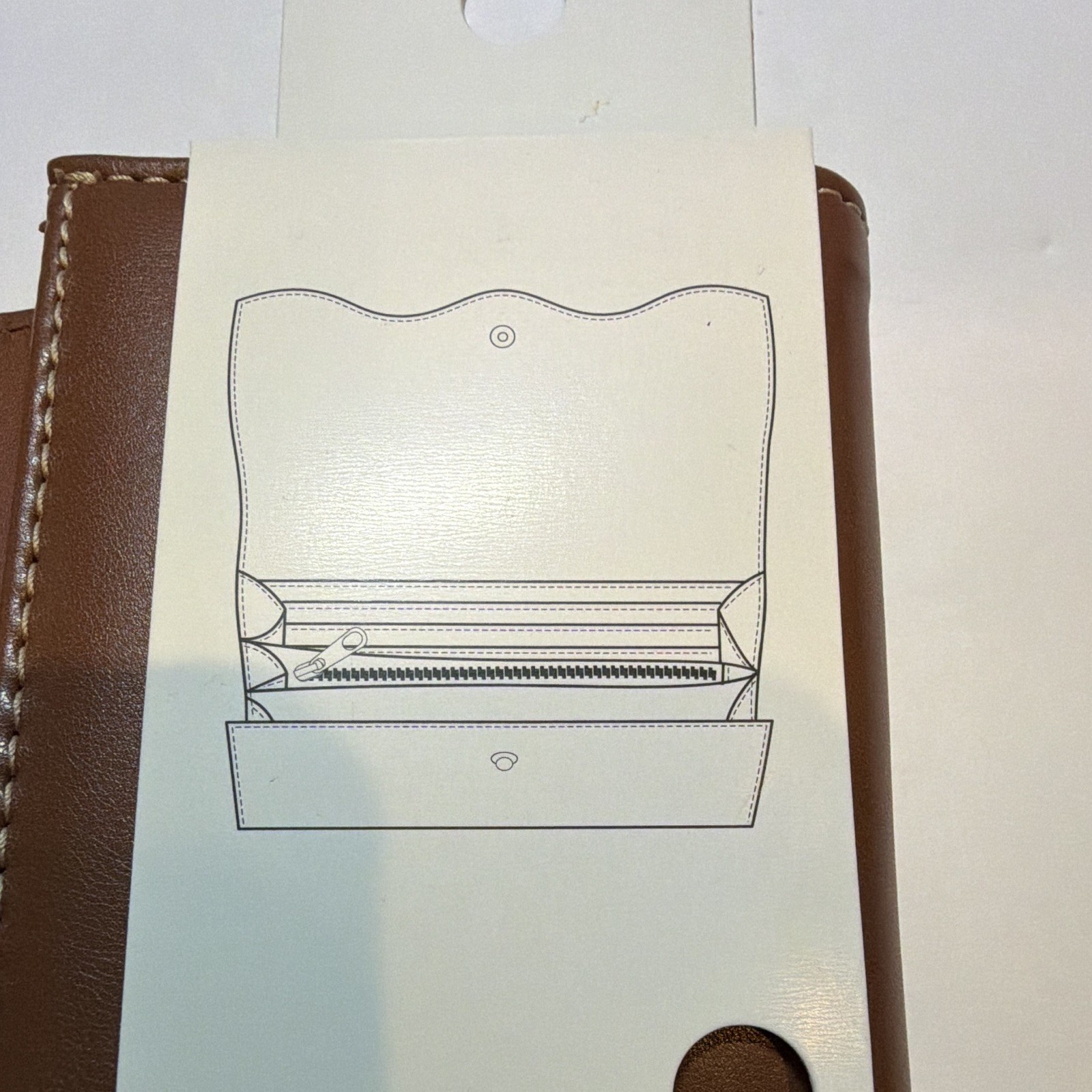 Free Assembly Flap Clutch Brown/Beige, Snap Closure, Gold Hardware, Pockets