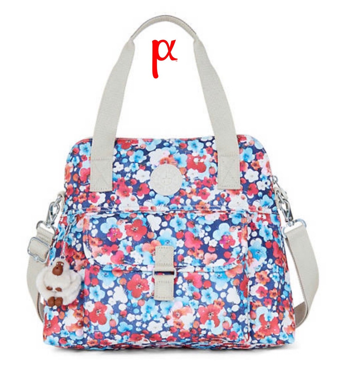 Kipling Pahneiro Medium Holly Dream Floral Crossbody Bag & Monkey Charm Keychain