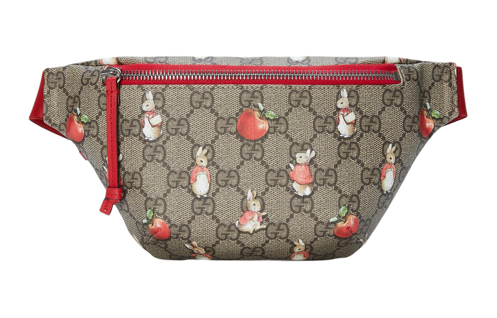 GUCCI Fanny Packs Leather Red Green Men 9.8 x 1.2 x 5.5 in
