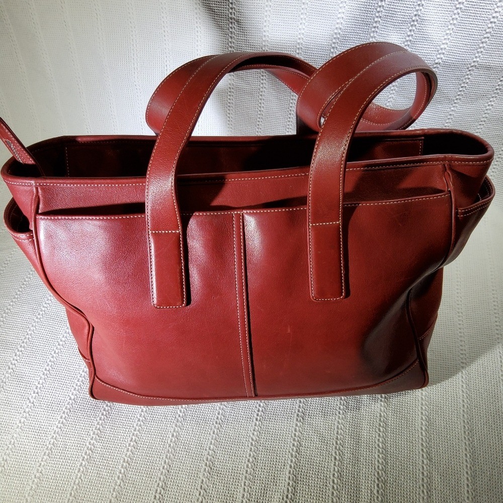 Red Coach tote Baby Work Bag Soft Leather