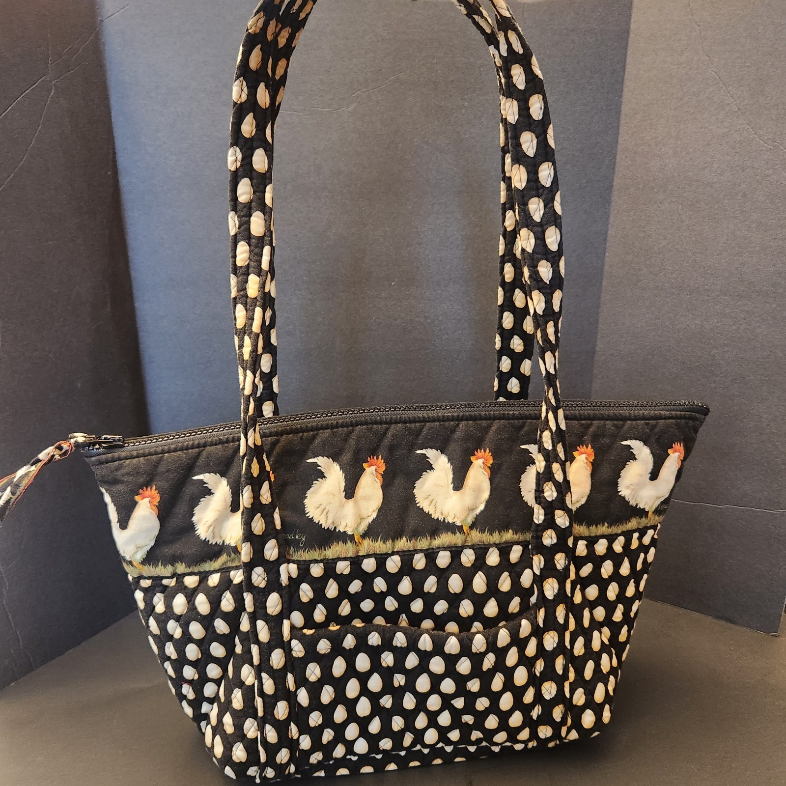 VTG 98 Vera Bradley CHANTICLEER Paddy Tote Bag Purse-Rooster Egg Chicken Country