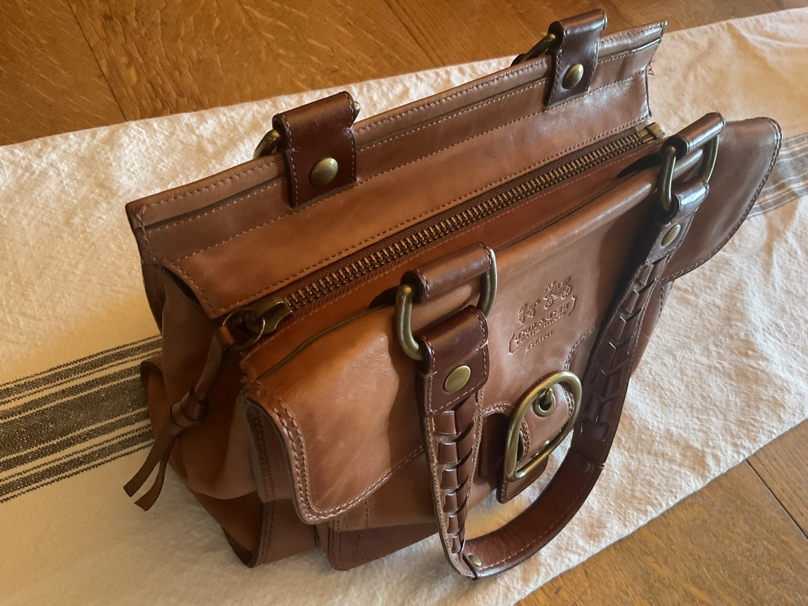 Rare Coach Legacy Bleecker Tattersall Shopper F0793-11420 Glove Tanned Leather