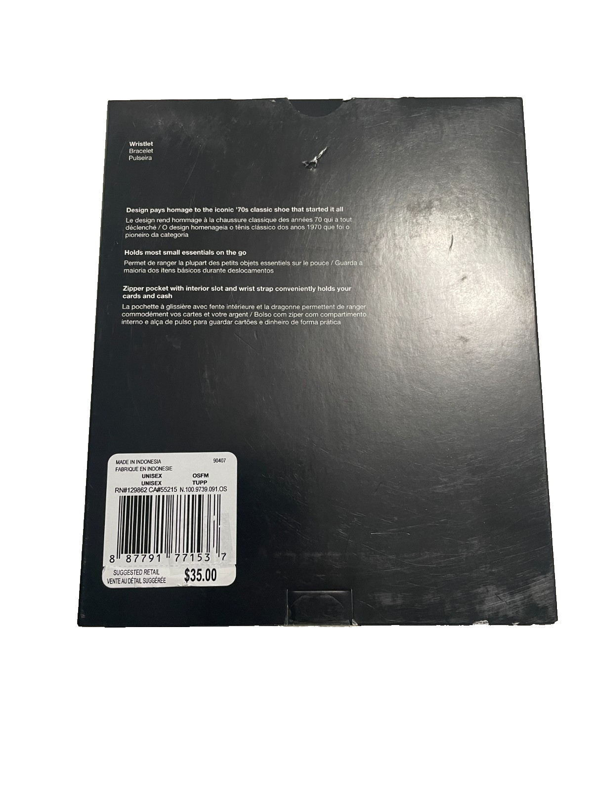 Nike Icon Cortez Wristlet Zippered Black White N1009739-091 New in Box