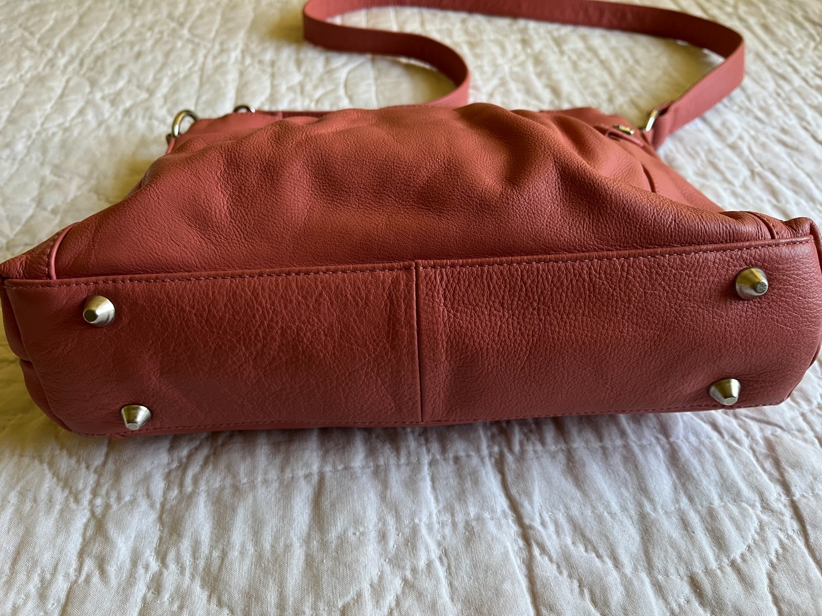 Stone Mountain Terra Cotta Soft Supple Leather XBody Purse Pockets! XLNT