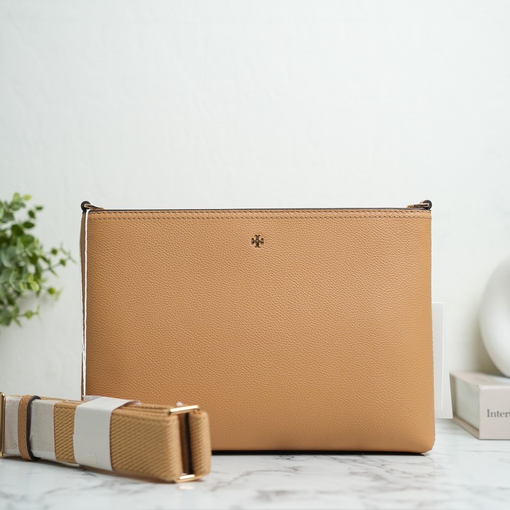 Tory Burch Blake Swingpack Leather Crossbody Messenger 176874 Warm Biscuit NWT