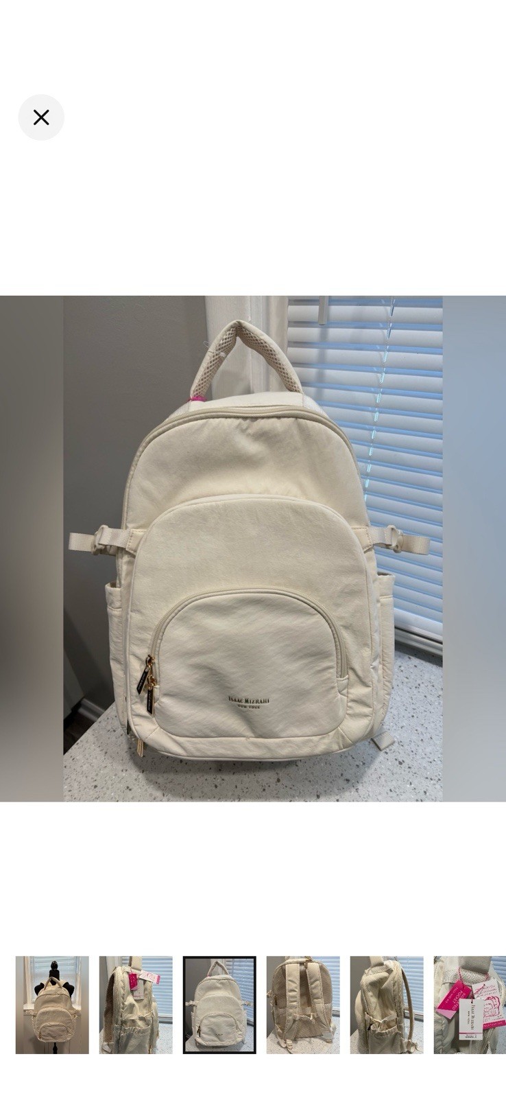 NWT Isaac Mizrahi Off-White Backpack- TikTok Edition