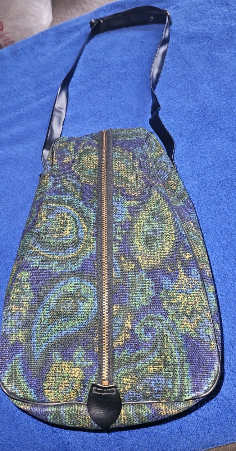 Vintage Paisley Tapestry Print bag Made In Japan Groovy Psychedelic Colors