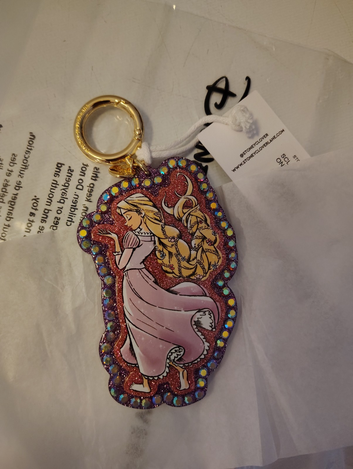 Stoney Clover Lane Disney Princess Rapunzel Keychain Charm