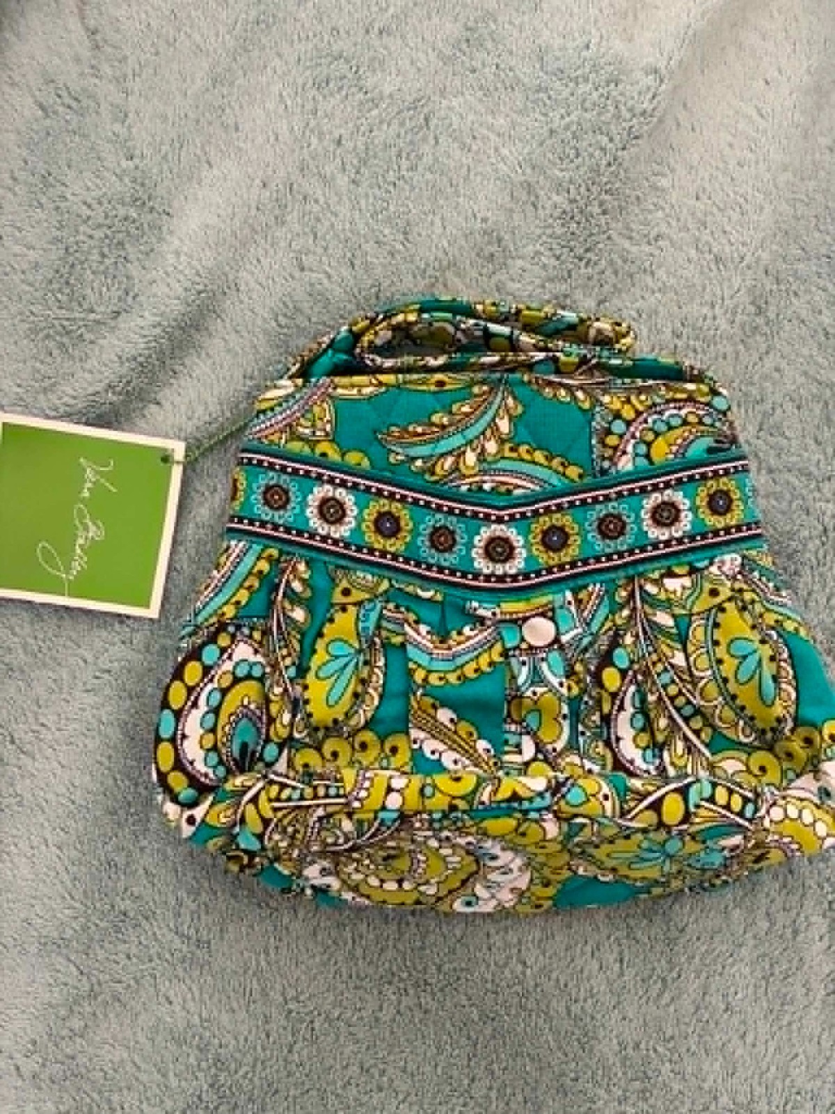NWT Vera Bradley Teal & Green Paisley PEACOCK