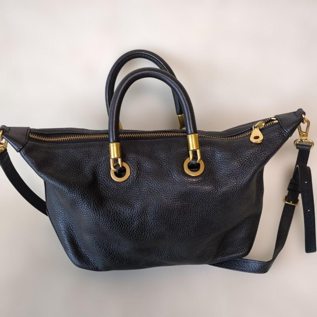 Marc by Marc Jacobs Classic Q Lil Ukita Black Leather 2Way Tote Bag Strap