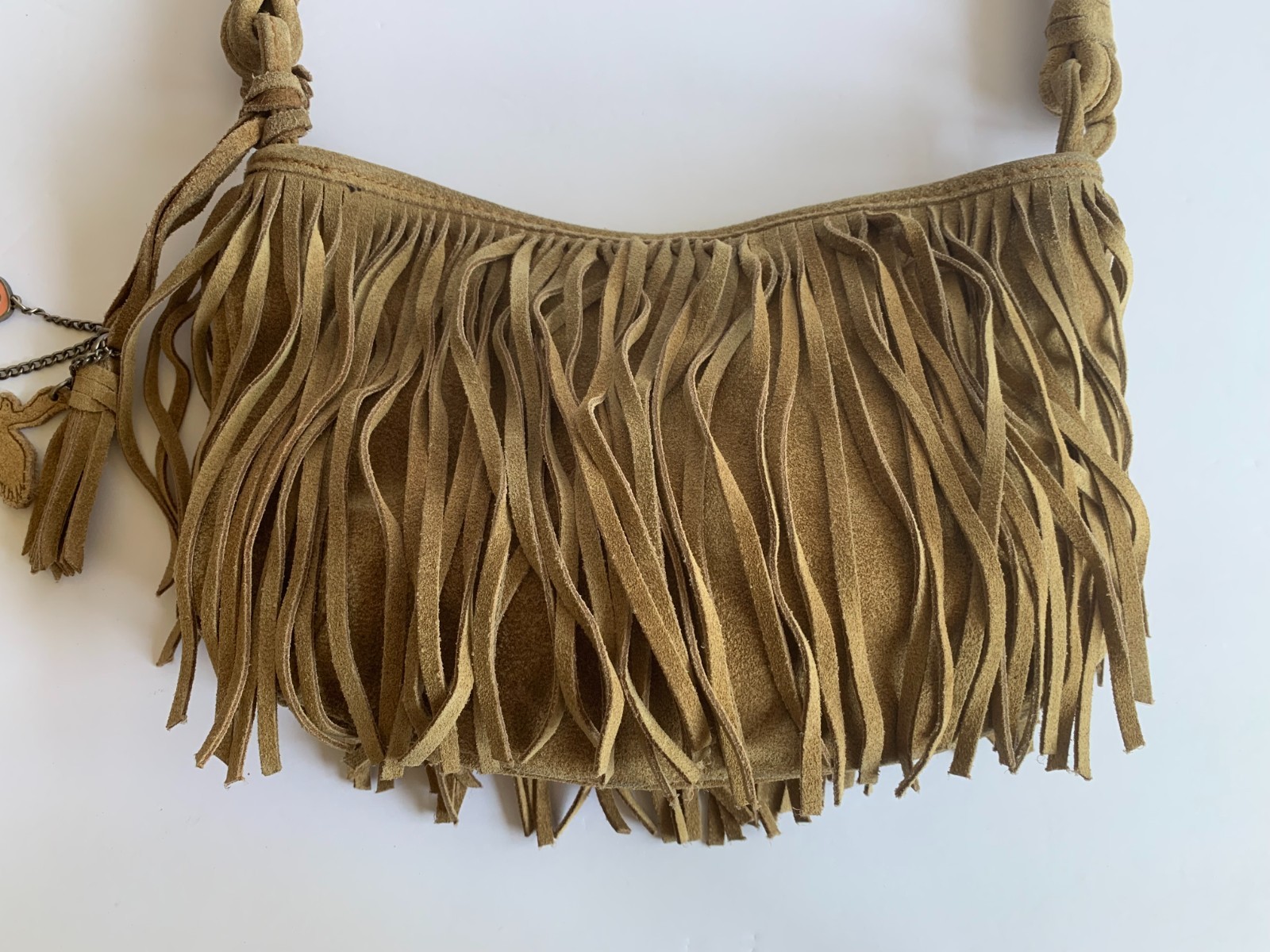 American Eagle Outfitters Fringed Suede Brown Handbag Purse Bag Satchel Boho